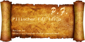 Pilischer Fülöp névjegykártya